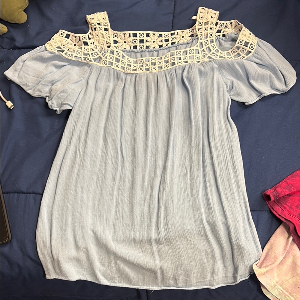 by & by White Short Sleeve Cut Out Blouse